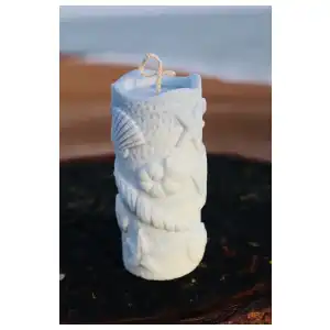 Vela cilíndrica con diseño de mar miniatura 4
